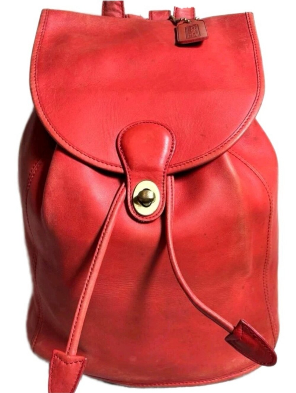 Coach Vintage Backpack 101-76 Red Leather Backpack Bag